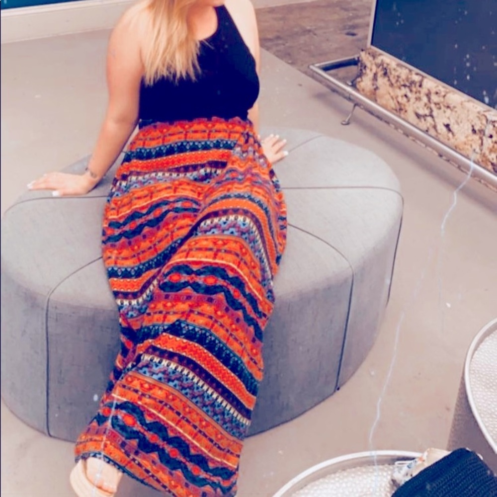 Maxi Skirt tribal print pattern